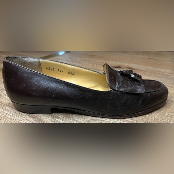 Vintage Salvatore Ferragamo Men’s Shoes Leather Loafer Brown w/ Tassle Size 8.5 - Picture 4 of 12
